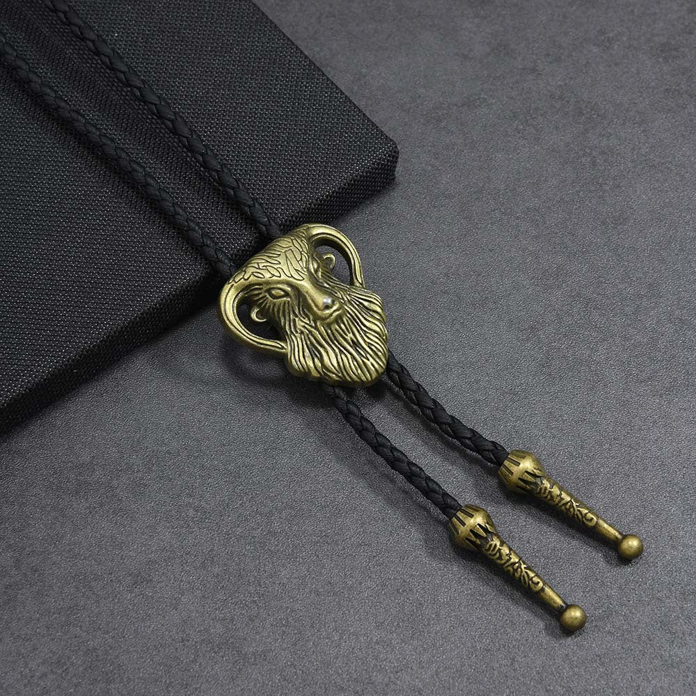 Vintage Ram Horn Bolo Tie - Handcrafted Western Cowboy Necktie